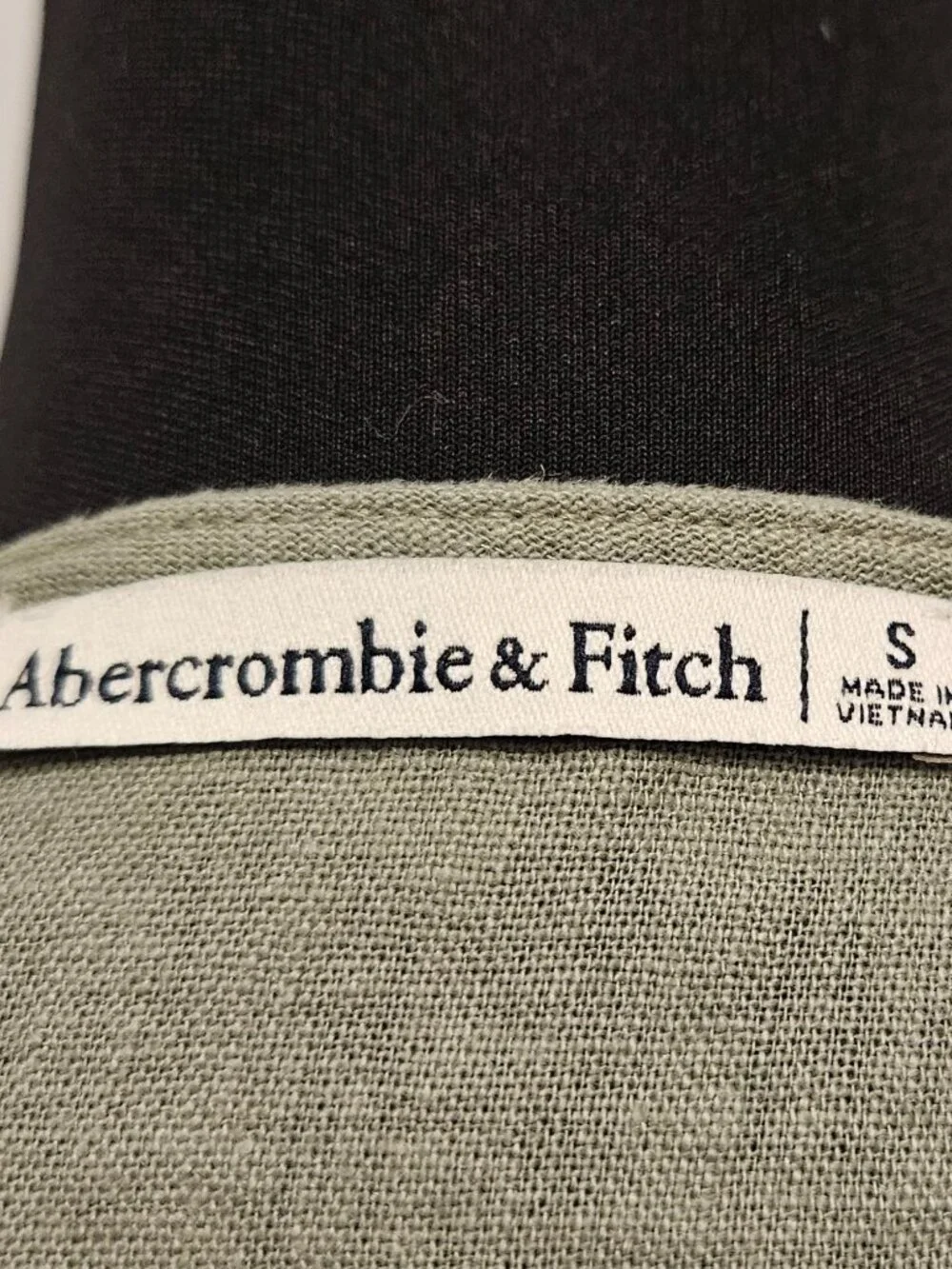 Abercrombie & Fitch women blouse sage green cropped tie-front size S